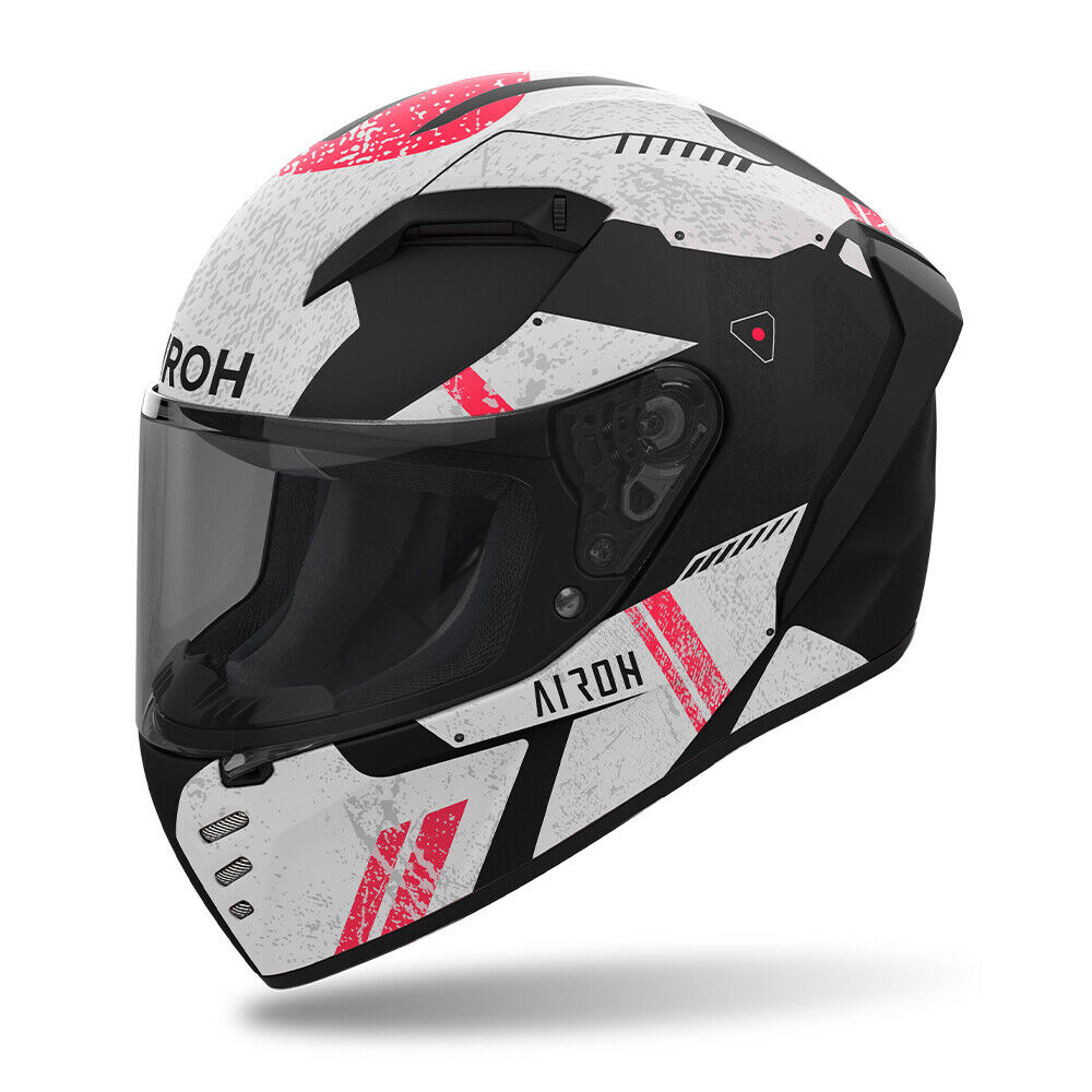 Airoh Connor Omega Motorbike Street Helmet White Red,Bikers Wear