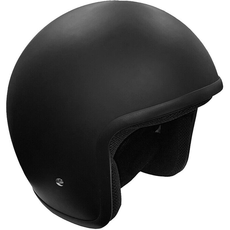 Nex Jet Fiberglass Matt Black Open Face Motorbike Helmet