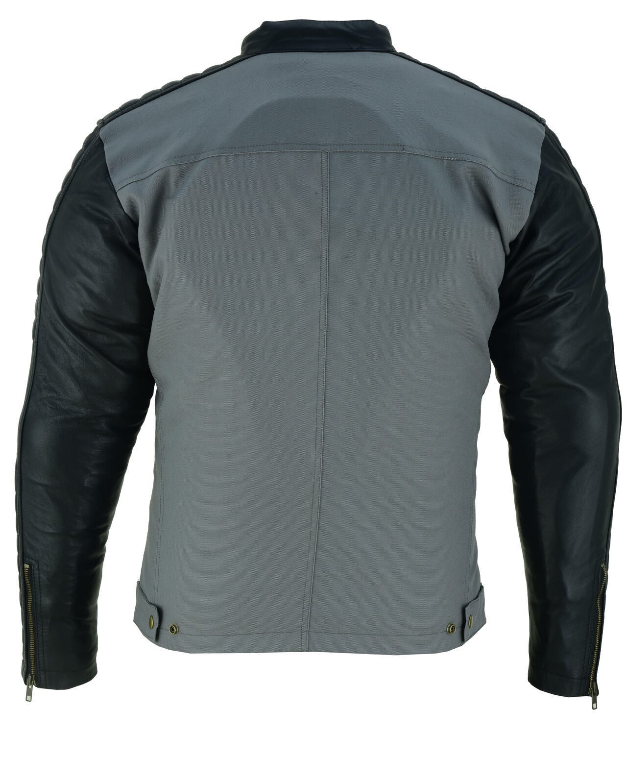 BGA Mens Canvas Duo Urban Leather Motorcycle Jacket