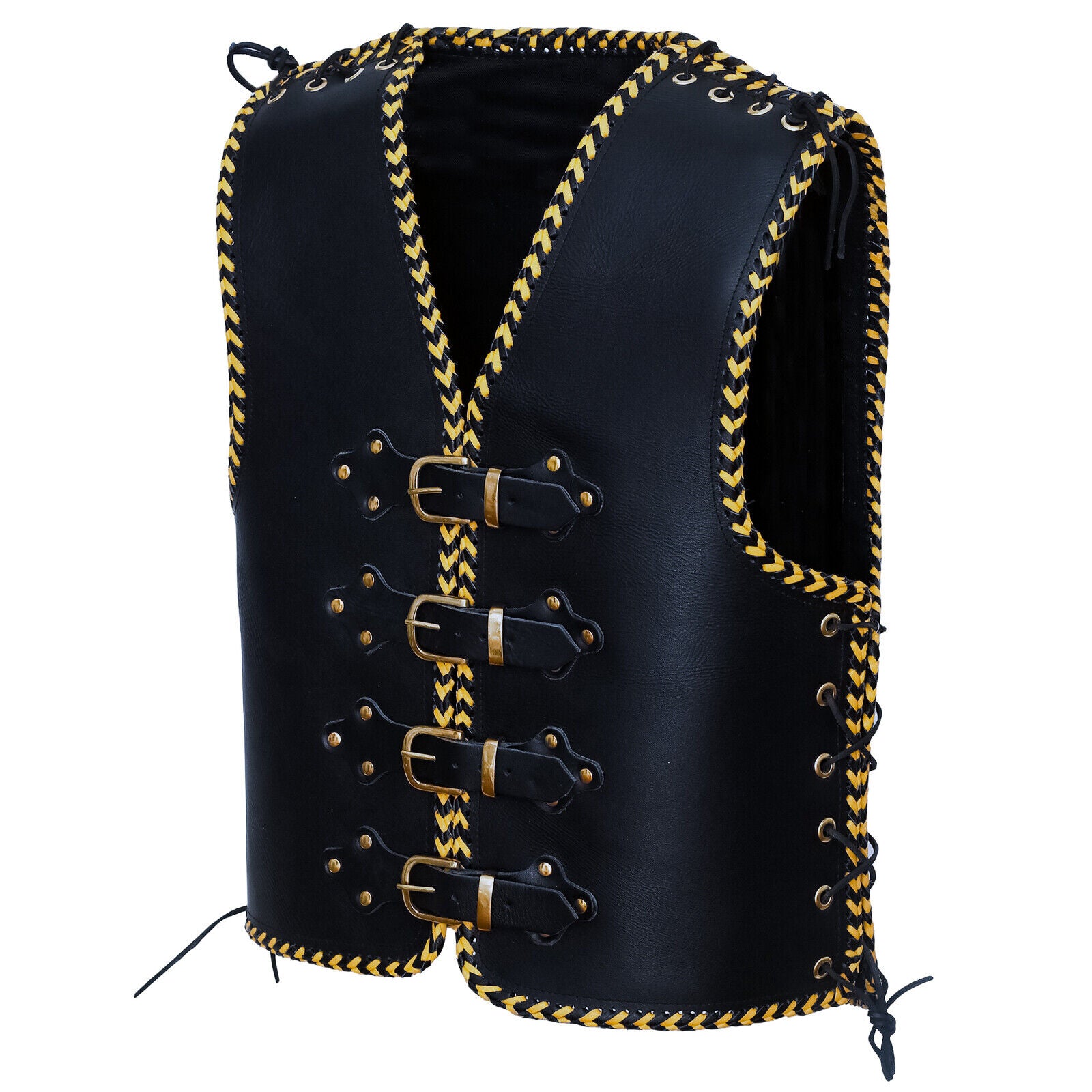 Bikers Gear Australia Yellow Braid HD 3-4mm Leather Club