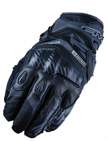 Five X Rider Evo WP Urban Carbon Leather Motorbike Gloves Black