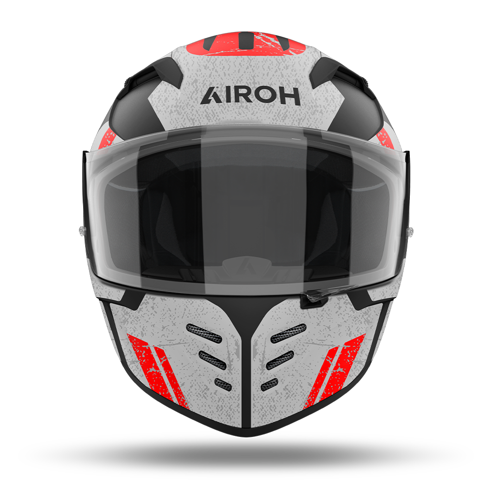 Airoh Connor Omega Motorbike Street Helmet White Red,Bikers Wear