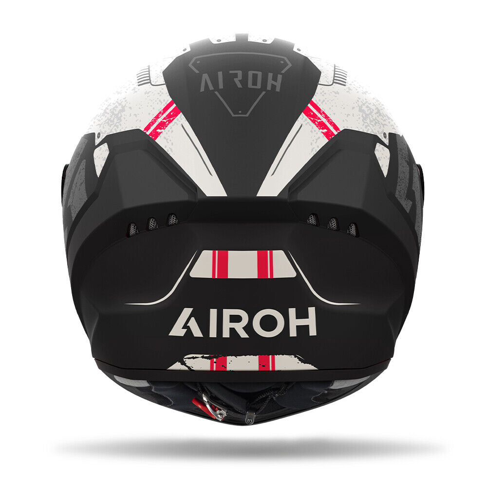 Airoh Connor Omega Motorbike Street Helmet White Red,Bikers Wear