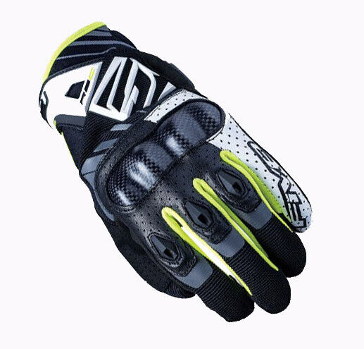 Five RS C Urban Carbon Motorcycle Gloves White Fluro