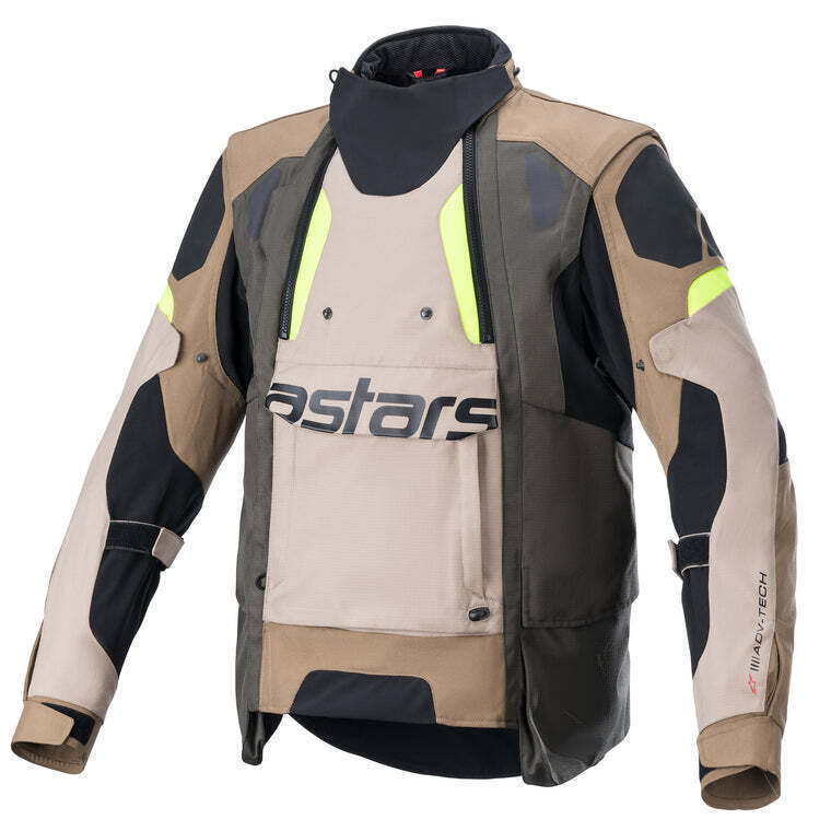 Alpinestars Halo Drystar Adventure Jacket Khaki Sand Fluro