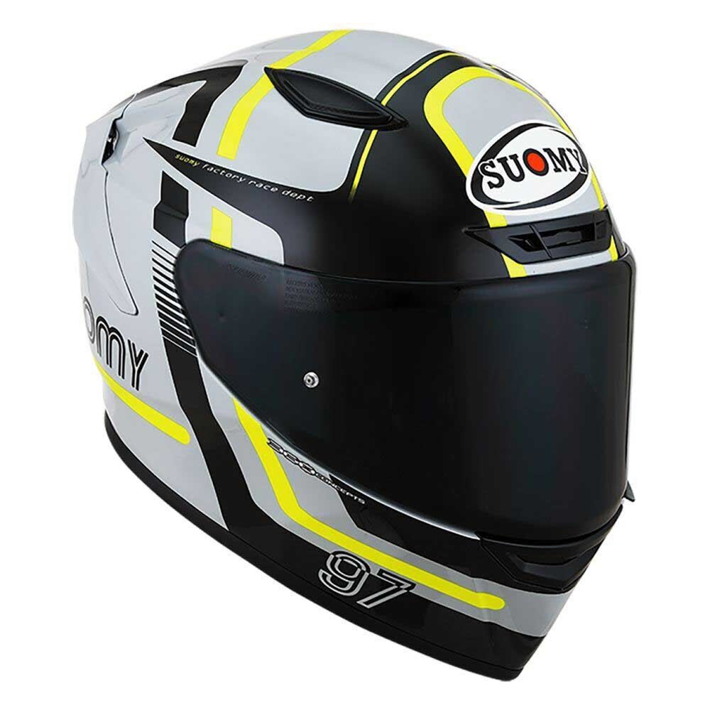 Suomy Track 1 97 Carbon Composite Motorcycle Helmet Grey Yellow