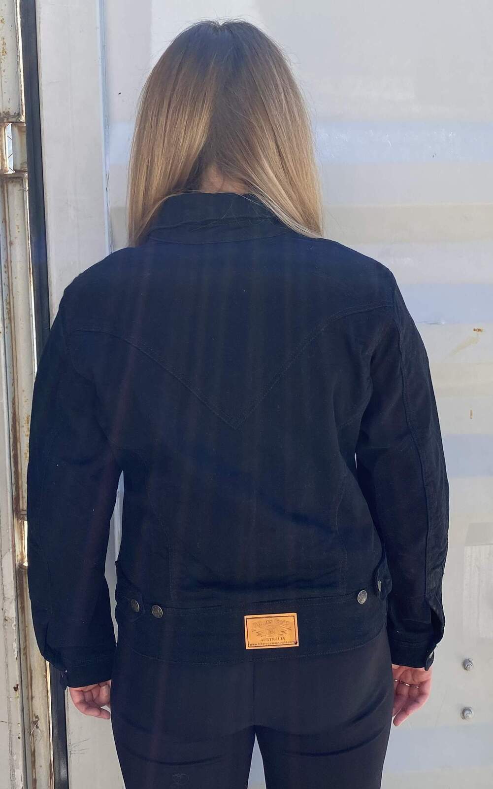 BGA Vixen Women's Protective Denim Jacket Black Kevlar Lined Inc Armour