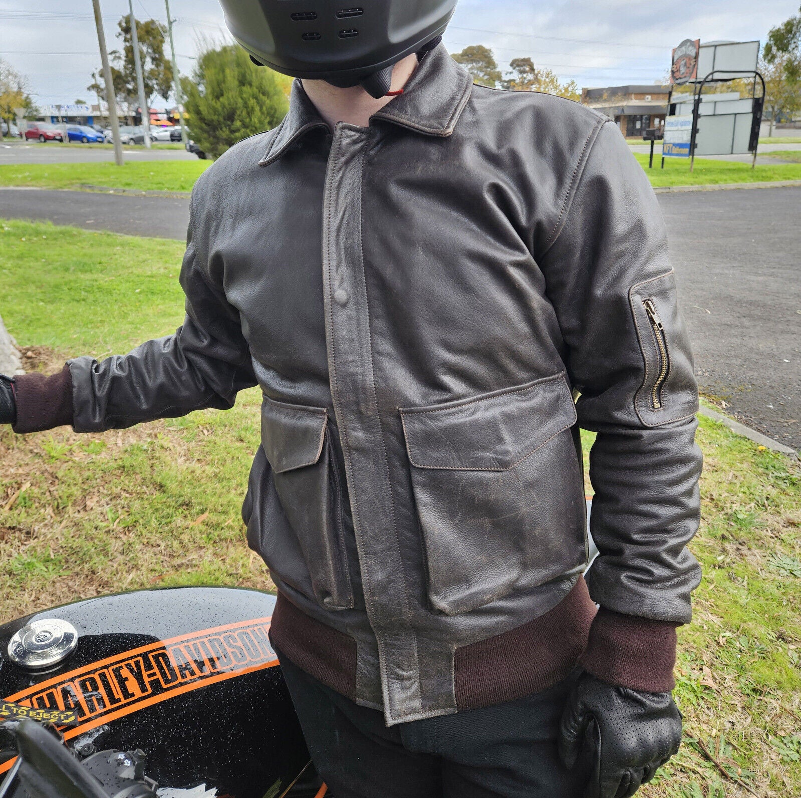 Bikers Gear McQueen Vintage Line Retro Leather Motorbike Jacket