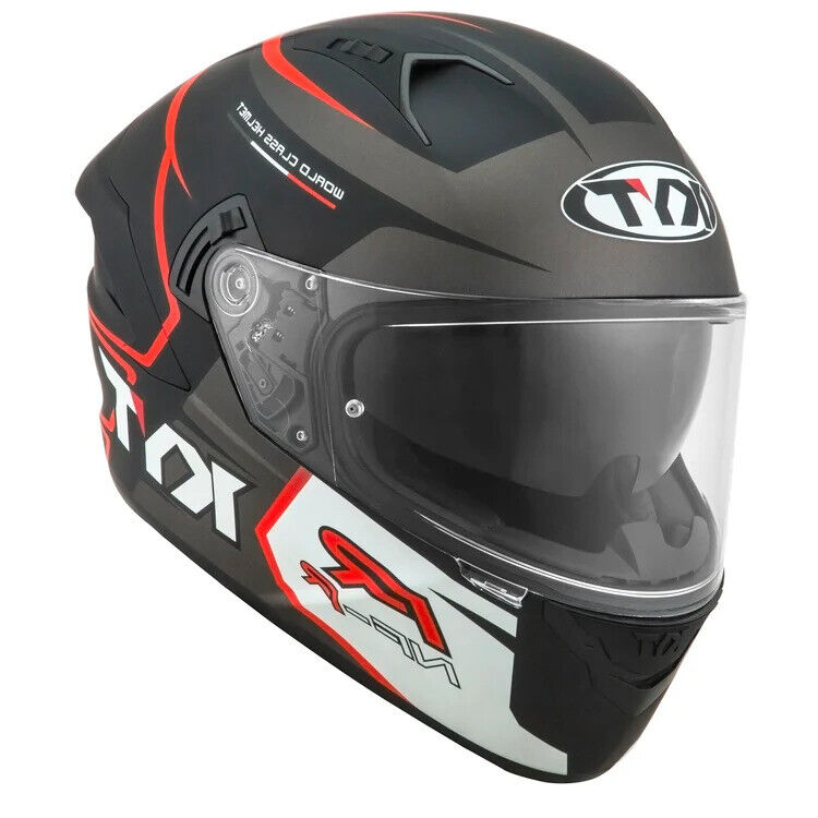 KYT NFR Track Motorcycle Helmet with Inner Sun Visor Pinlock Matt Grey