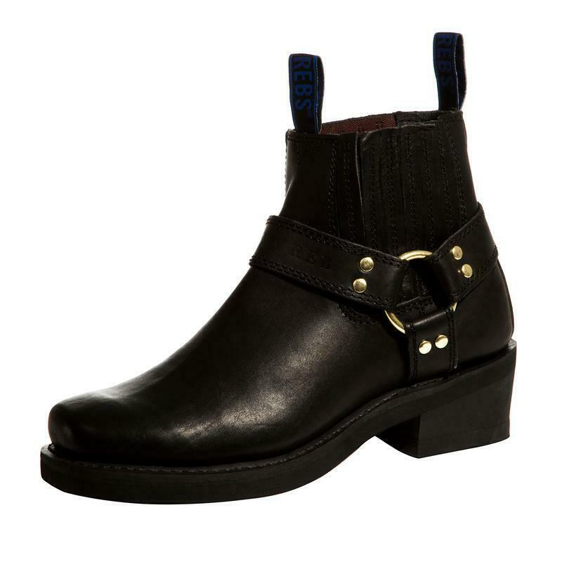 Johnny Reb Short Motorcycle Boots Men's Classic Black