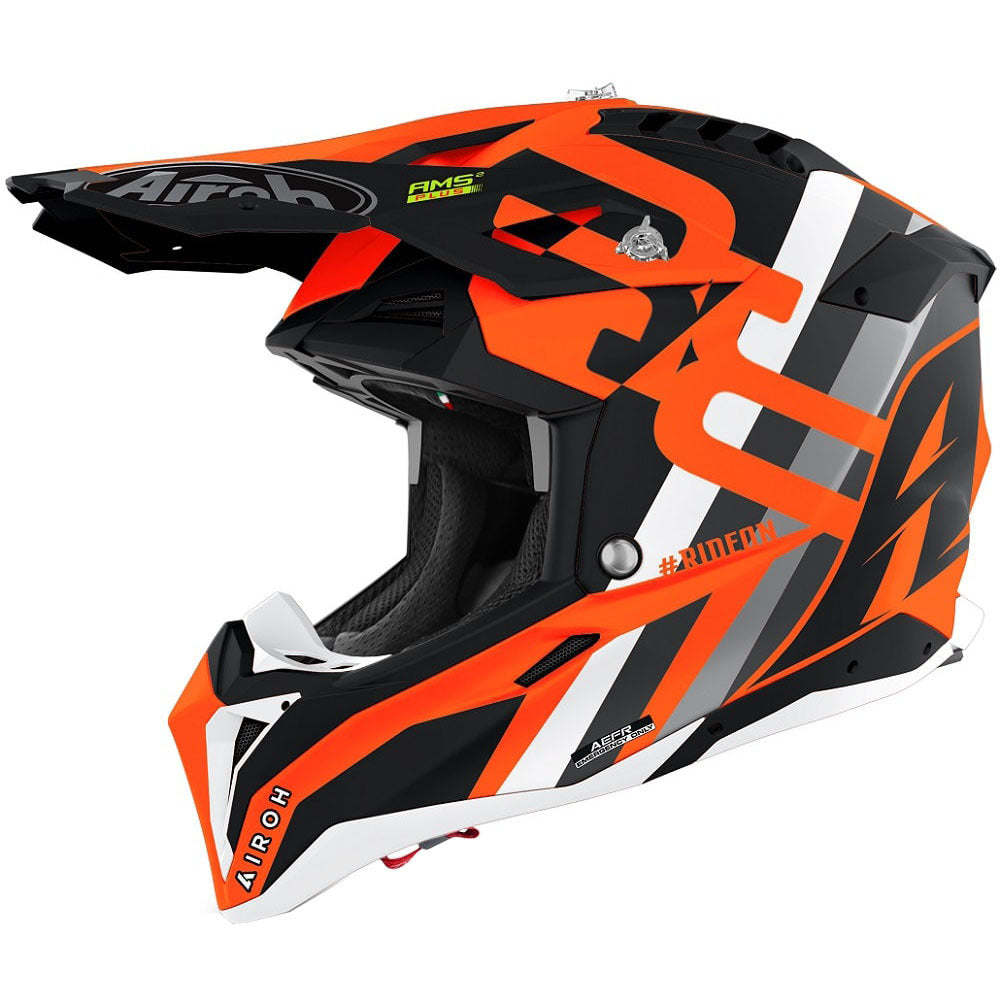 Airoh Premium Avaitor 3 MX Off Road Helmet with AMS Inner Liner Orange