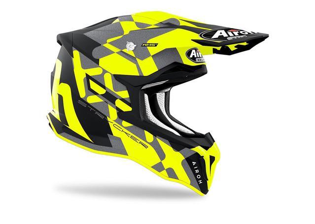 Airoh Stryker Yellow MX Off Road Motorcycle Helmet