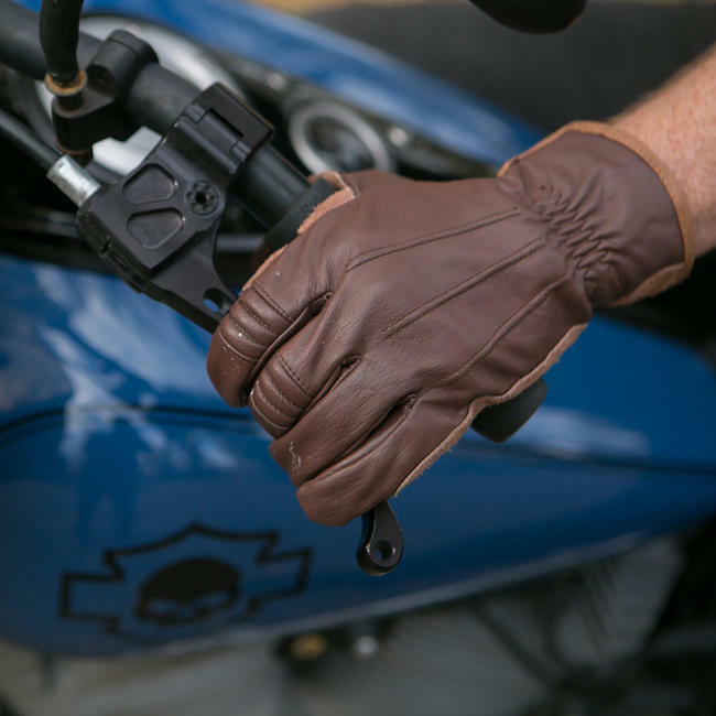 Biltwell Work Leather Gloves Chocolate