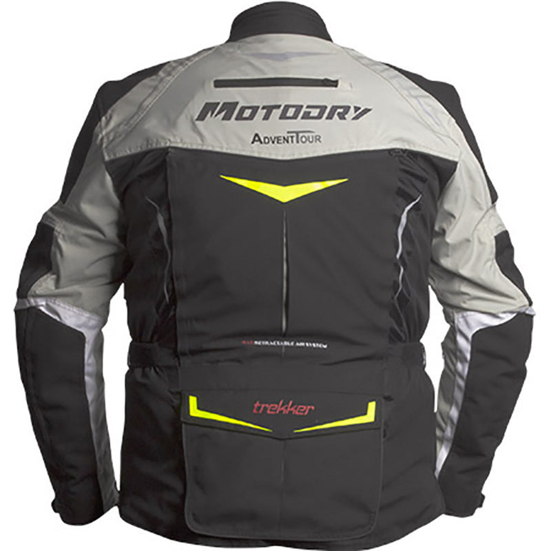 Motodry Motorcycle Textile Jacket Advent-Tour Trekker Black/Grey Fluro