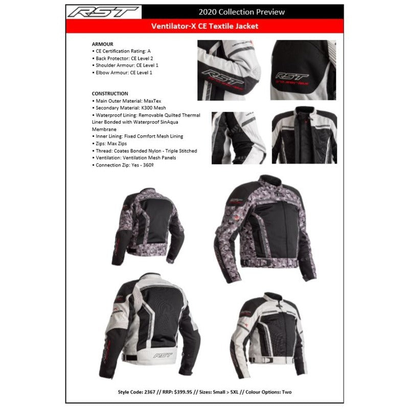 RST Motorcycle Textile Jacket Pro Series Ventilator-X Camo