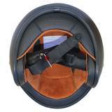 Johnny Open Face Helmet Reb Burke - Matte Black/Brown Lining