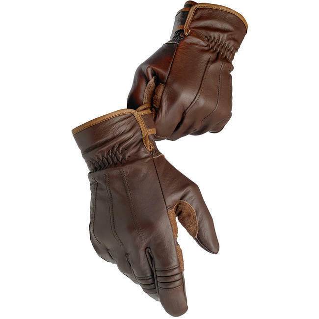 Biltwell Work Leather Gloves Chocolate