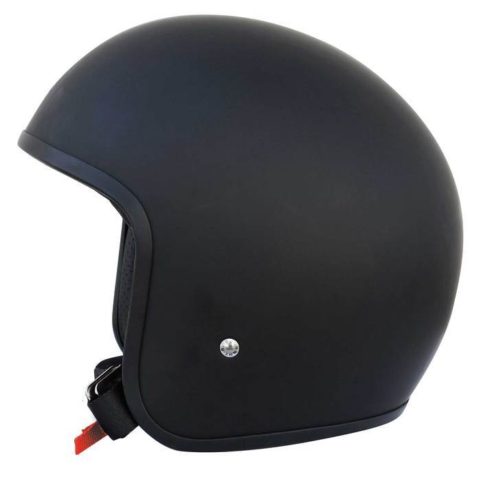 Johnny Open Face Helmet Reb Burke - Matte Black/Brown Lining