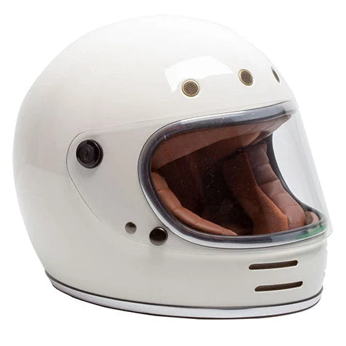 RXT Stone Retro Motorcycle Helmet Gloss White