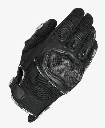 Bikers Gear Australia Nelson Motorcycle LATHER Gloves WITH KEVLAR LINED Black