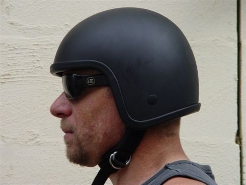 Lowest Profile Open face Grid Skull Cap Novelty Helmet Matt Black