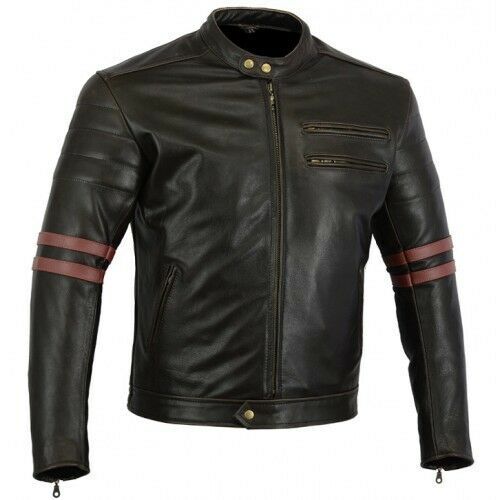 Bikers Gear Australia The Rocker Motorcycle Leather Jacket Black/Oxblood