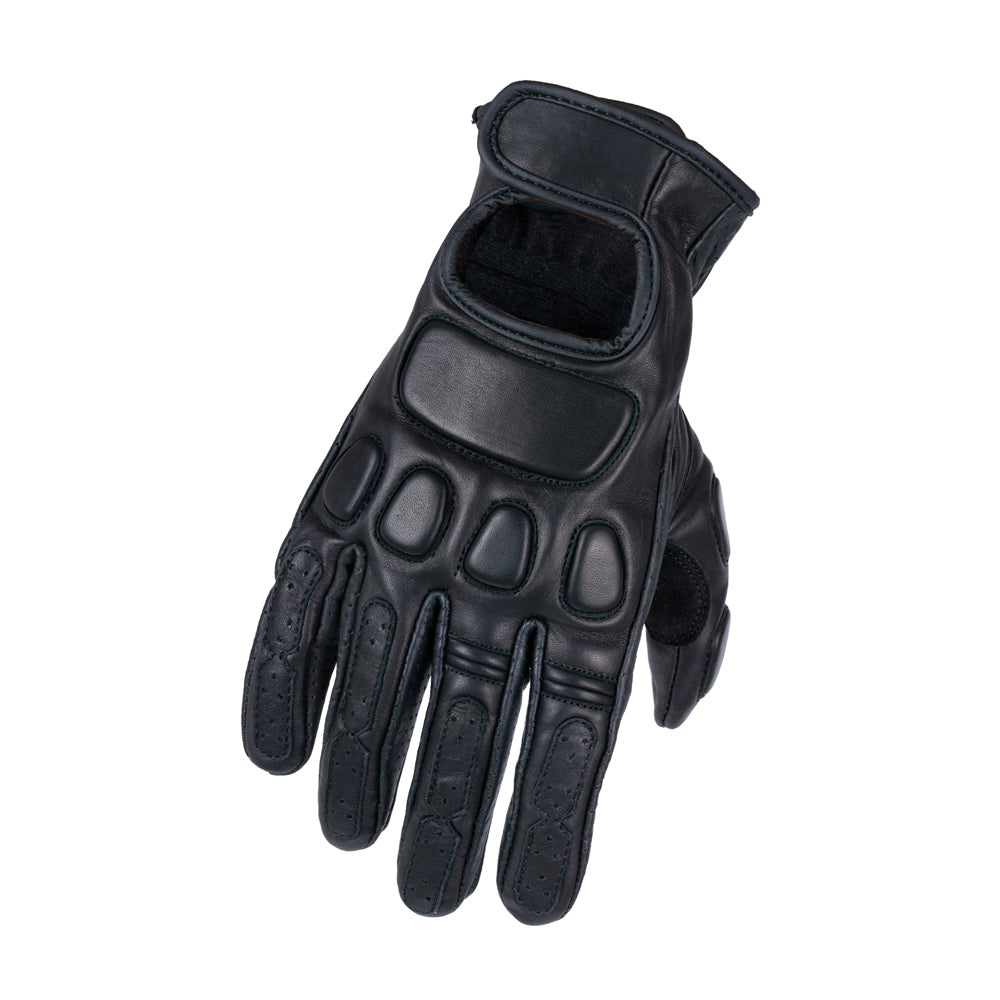 Bikers Gear Australia Tasker Leather Motorcycle Gloves Black