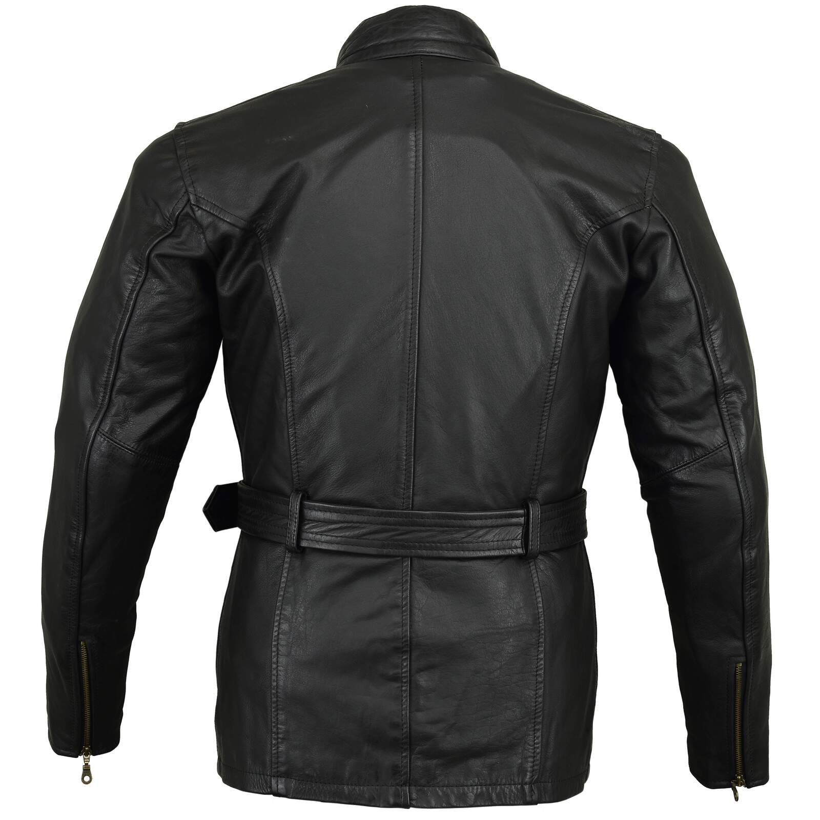 Bikers Gear Australia Trail Master Waxed Motorcycle Leather Jacket Black