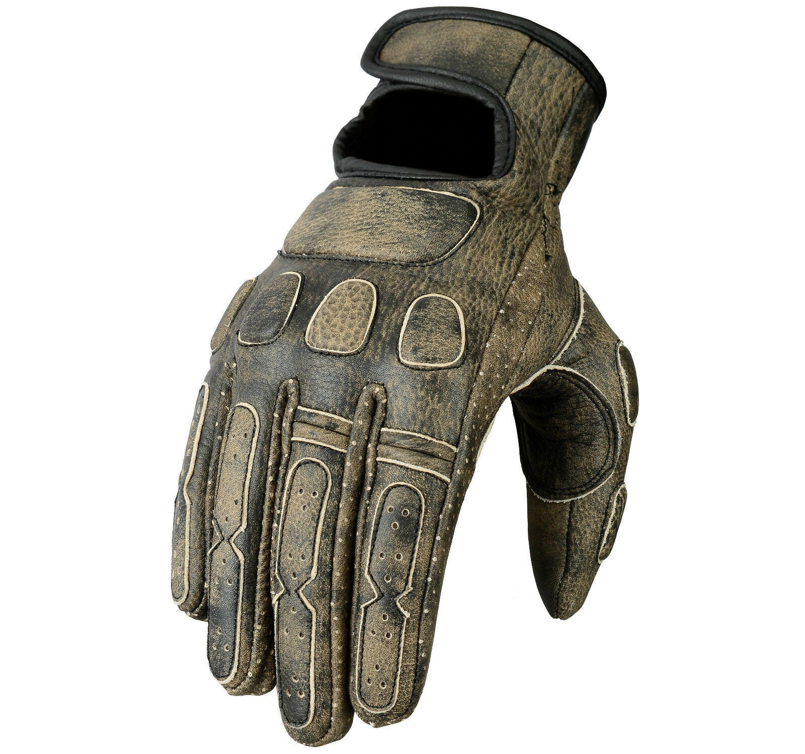 Bikers Gear Australia Tasker Leather Motorcycle Gloves Brown