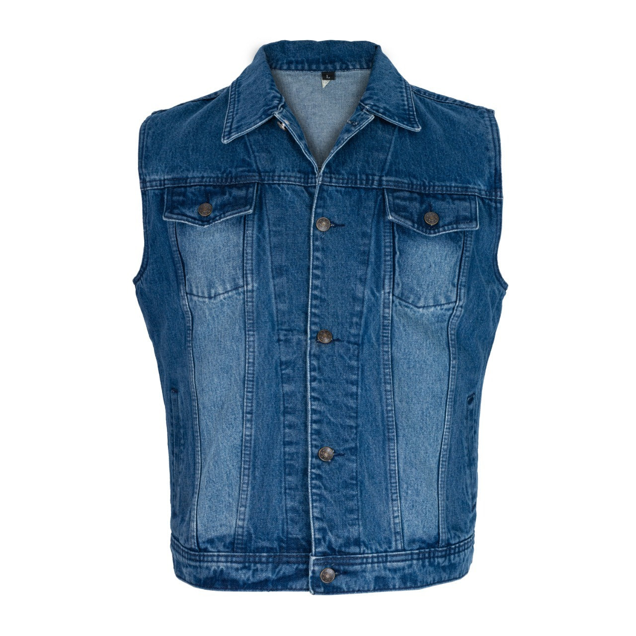 Bikers Gear Australia Jaguar Denim Motorcycle Vest Blue