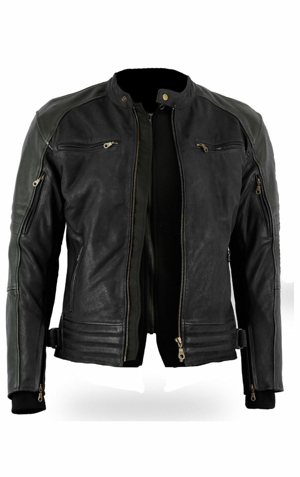 Bikers Gear Australia Cobar Nubuck Motorcycle Leather Jacket Black