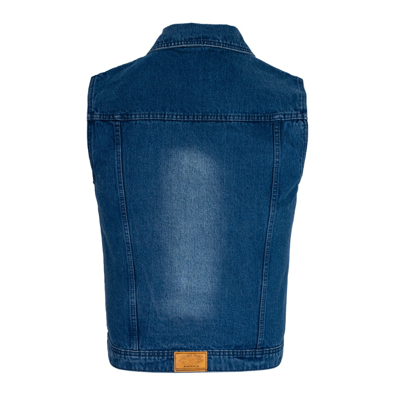 Bikers Gear Australia Jaguar Denim Motorcycle Vest Blue