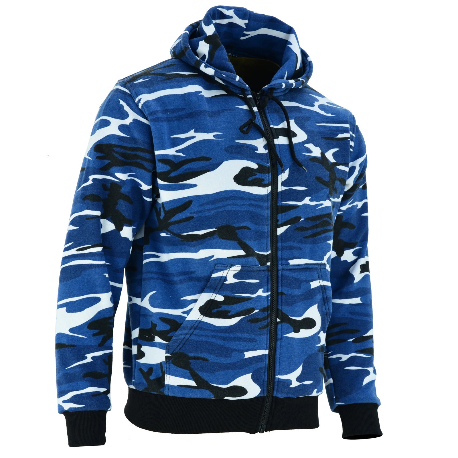 Bikers Gear Australia Alpha Protective Motorcycle Hoodie Blue Camo