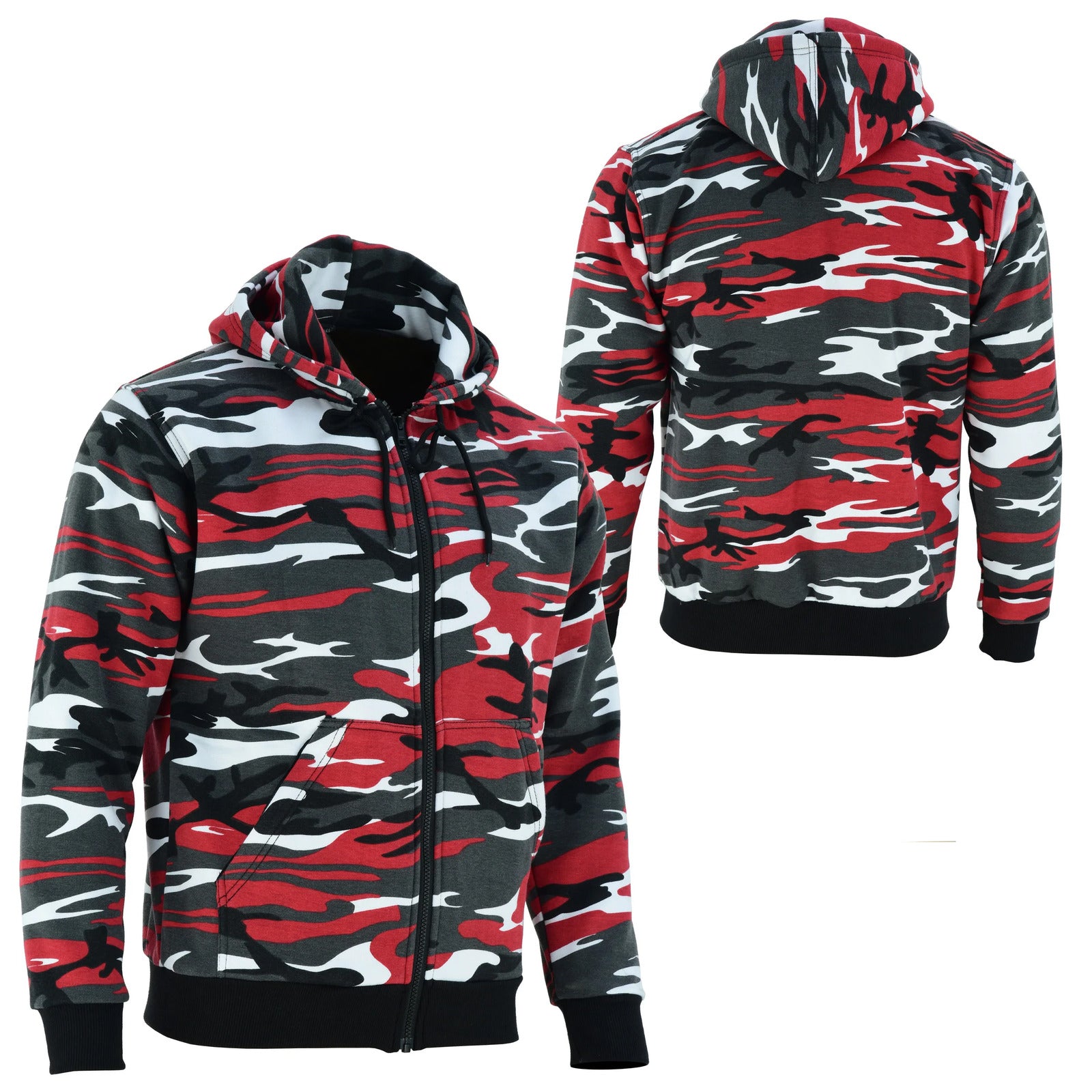 Bikers Gear Australia Alpha Protective Motorcycle Hoodie Camo Red