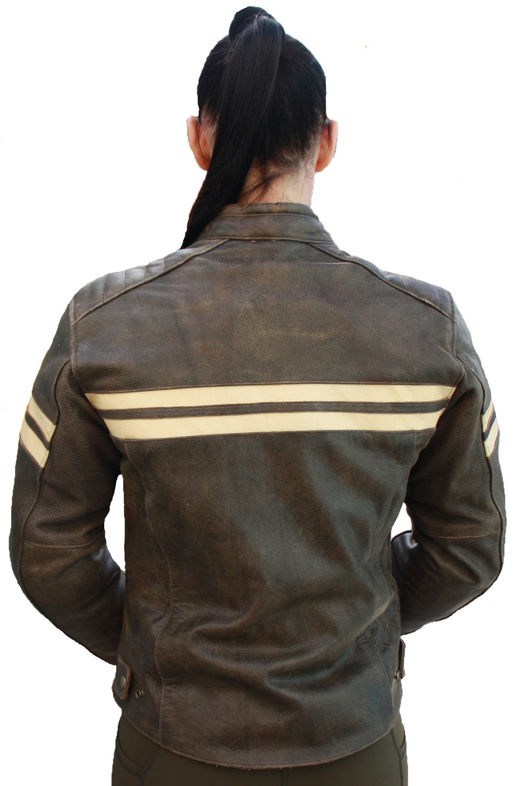 Bikers Gear Australia Roadster Lady Leather Jacket Brown