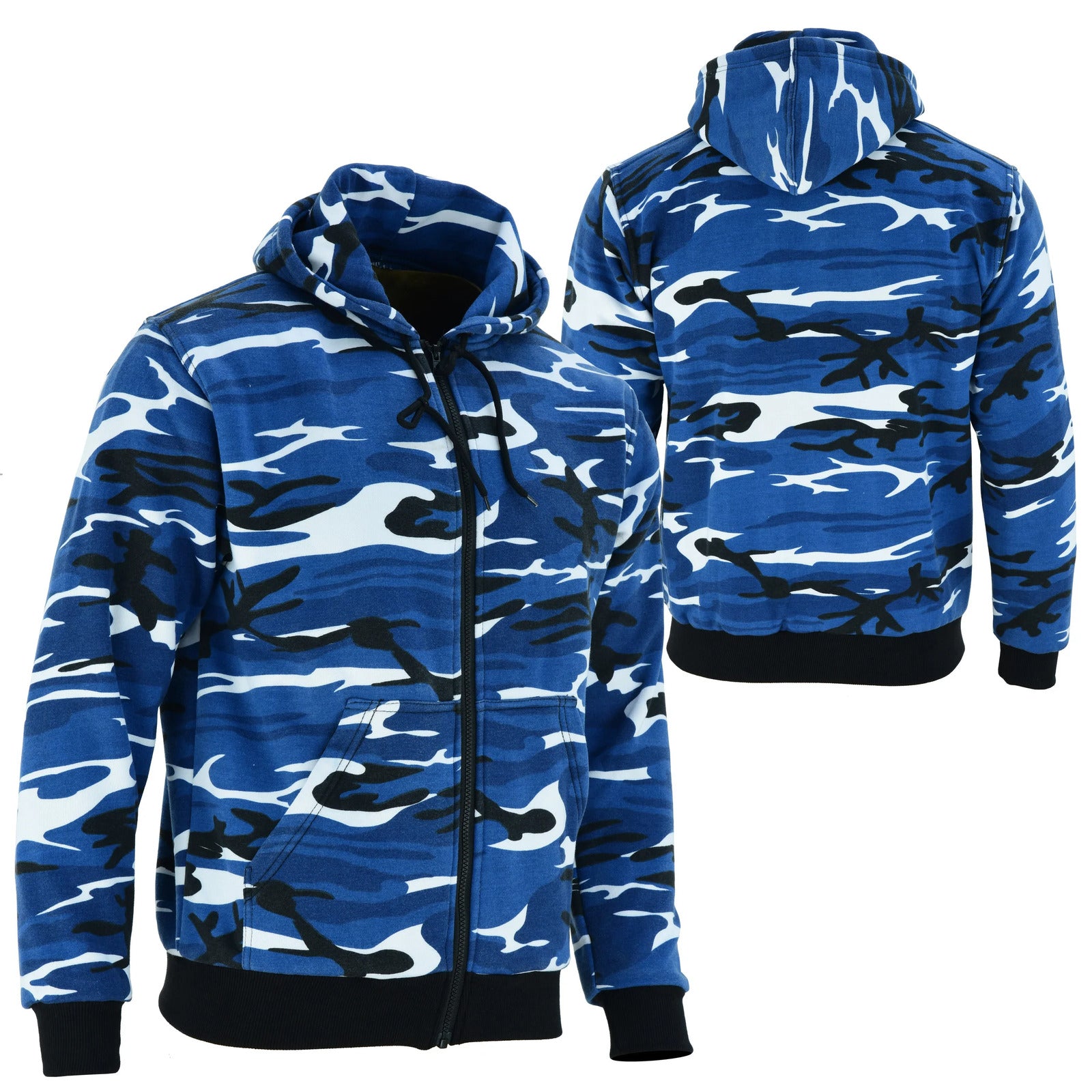 Bikers Gear Australia Alpha Protective Motorcycle Hoodie Blue Camo