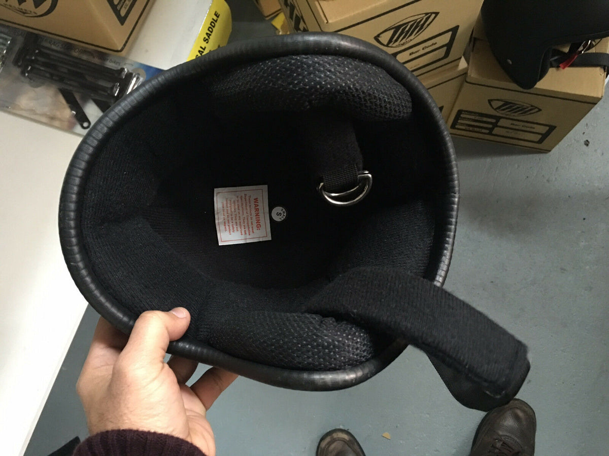 Lowest Profile Open face Grid Skull Cap Novelty Helmet Matt Black