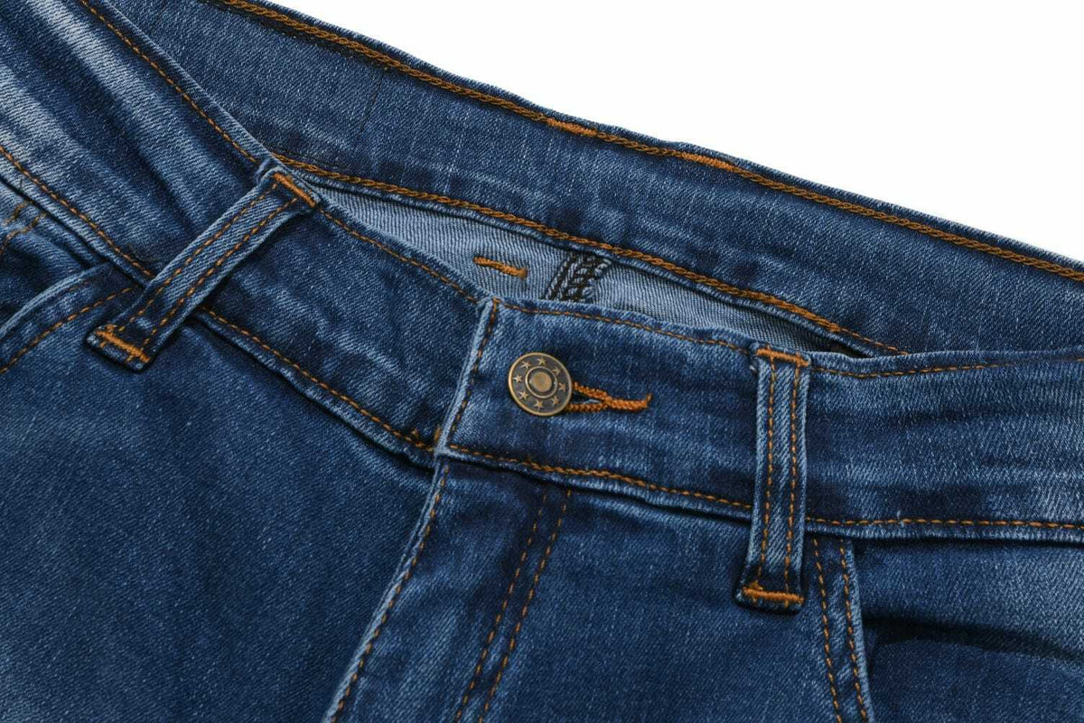 Bikers Gear Australia Boot Leg Lady Motorcycle Protective Lined With Kevlar Jeans Blue