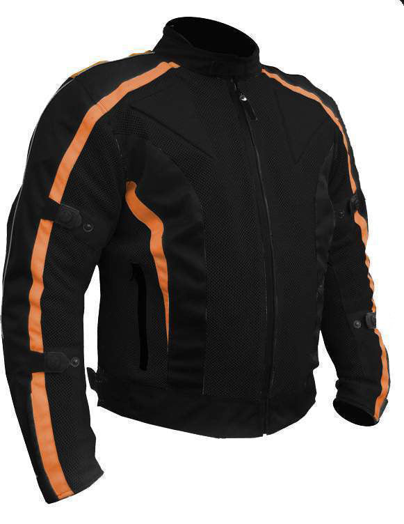 Bikers Gear Australia Chicane Motorcycle Textile Jacket Black/Orange